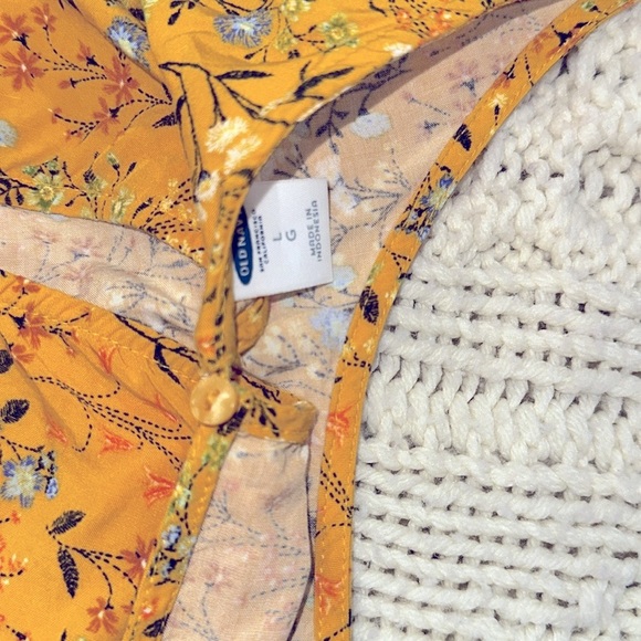 Old Navy Mustard Floral Dress size large - Picture 6 of 7